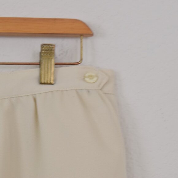 Vintage 80s Beige Knee Skirt | 31 waist - Picture 6 of 7